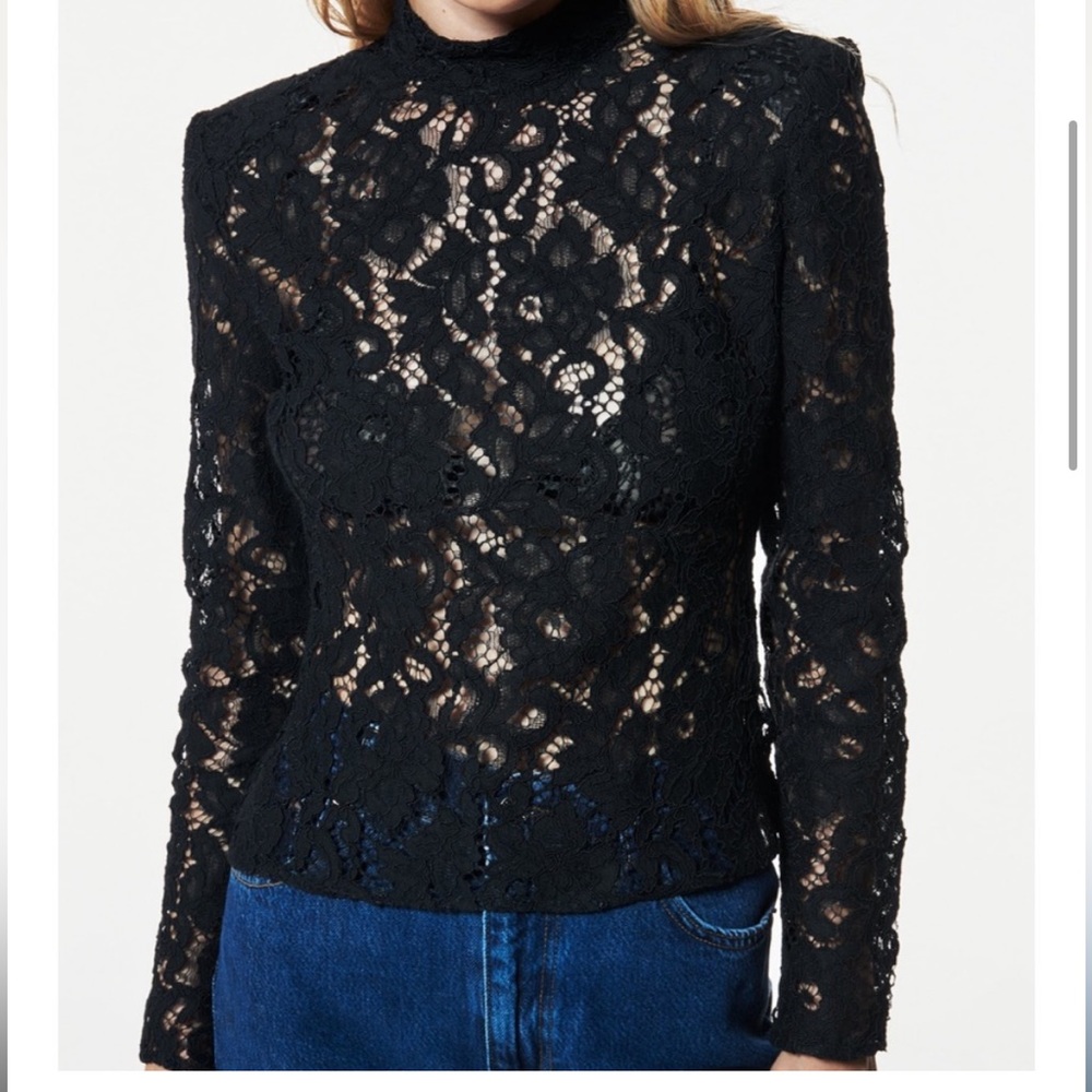 Zara black lace top
